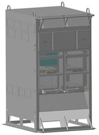 3D-модель шкафа станции управления, изготавливаемой Краснокамским РМЗ